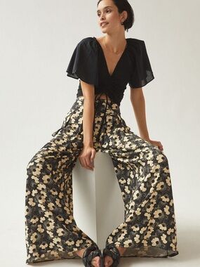 Corey Lynn Calter Pleated Wide-Leg Pants Sz S